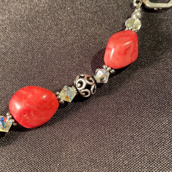 Sterling & Swarovski Red Jasper Bracelet - Picture 5 of 6